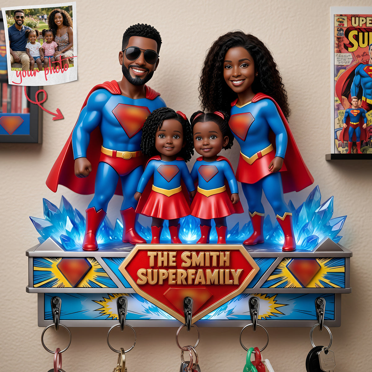 Fearless Guardians Acrylic Key Hanger - Custom Photo Gifts For Family 03tyta300326-Homacus