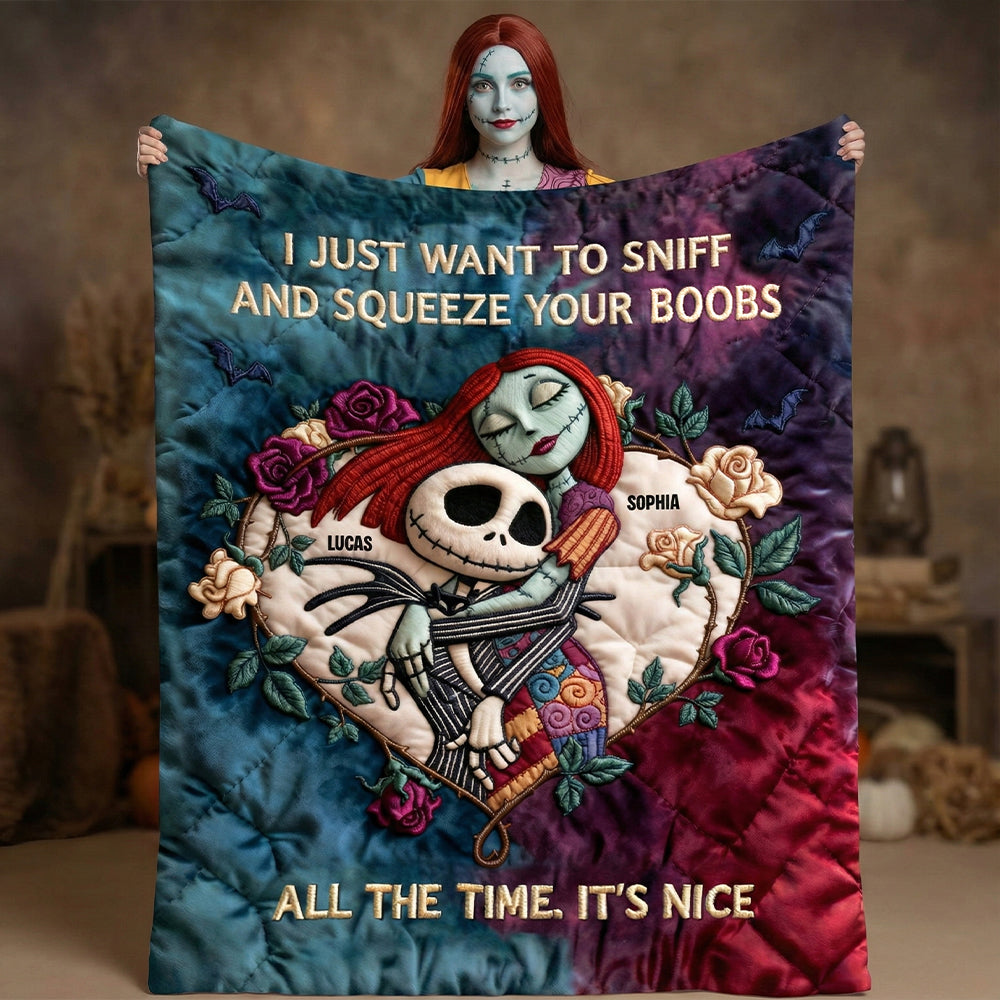 Spooky Romantic Couple Blanket, Personalized Gifts For Couple 03qhtn101225-Homacus