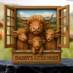 Daddy's Little Herd Acrylic Plaque Gifts For Dad 03NADT150525-Homacus