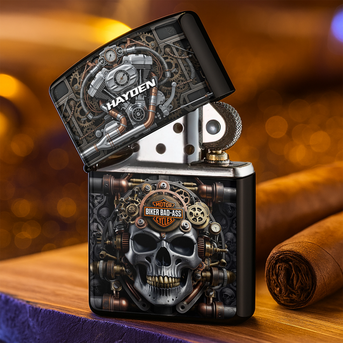 Badass Biker Lighter - Personalized Gifts For Motorcycle Lovers 03QHLU310725-Homacus
