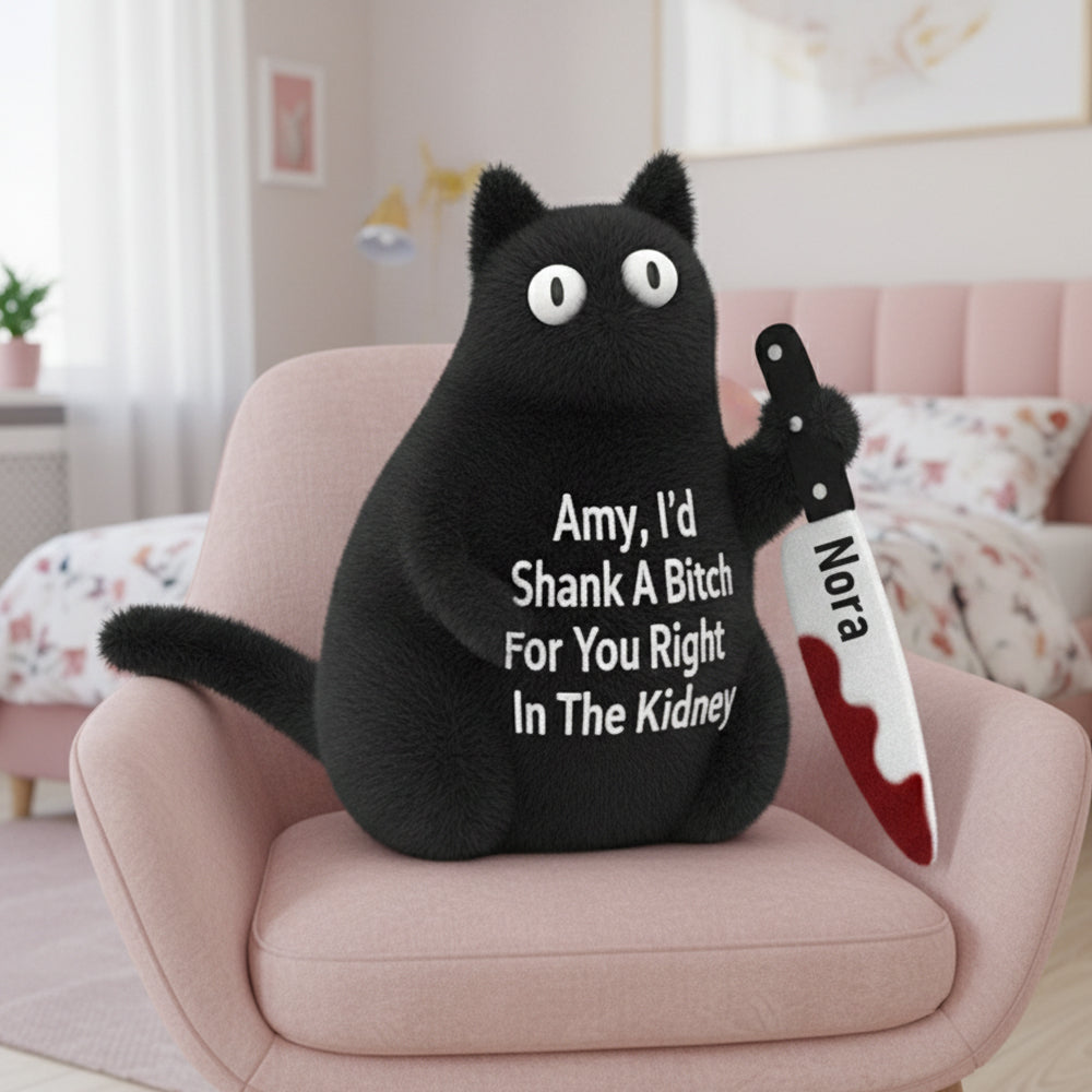 Personalized Funny Gifts For Bestie Black Cat Pillow 01natn191125-Homacus