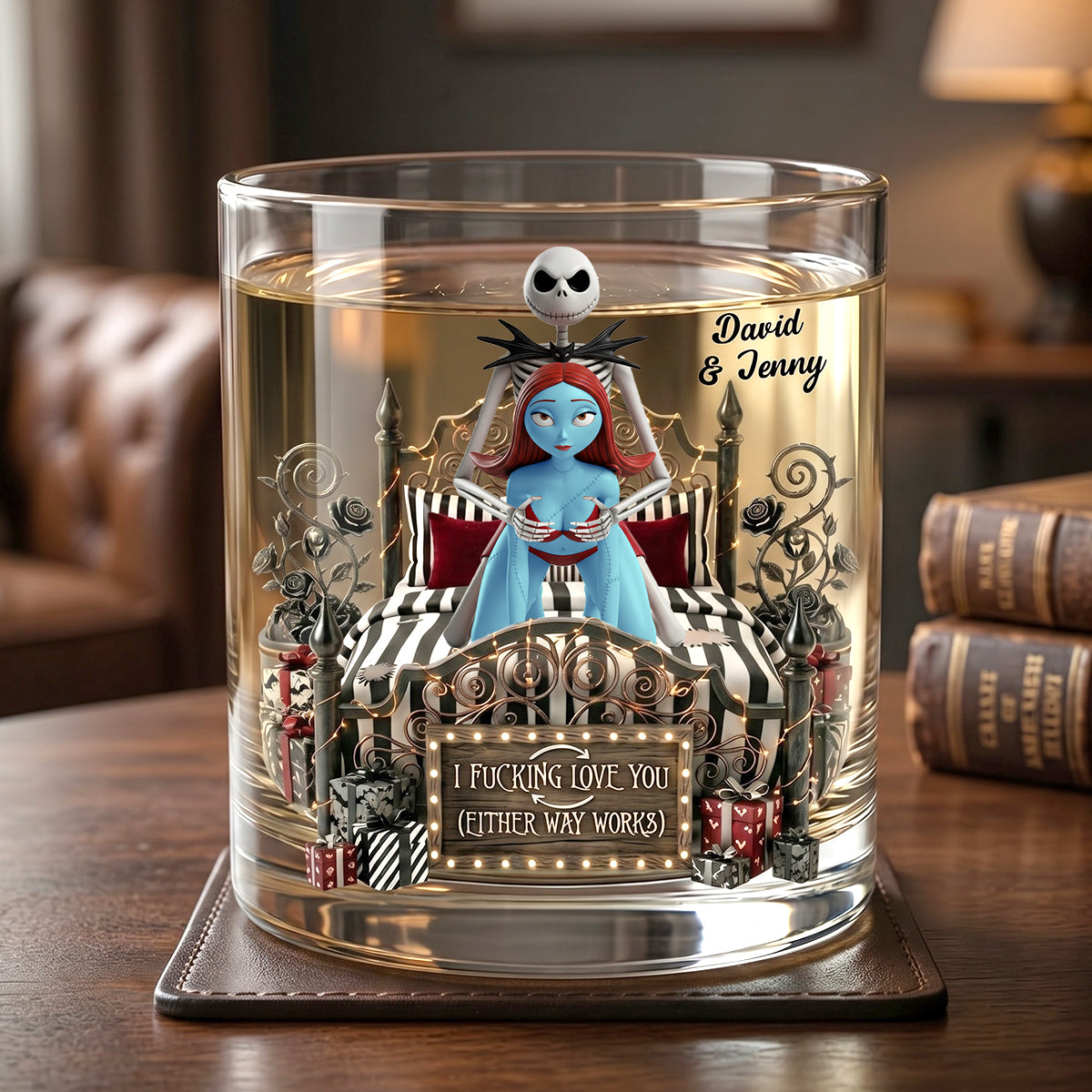 Naughty Couple Round Glass - Personalized Gifts For Couple 01ohtn100626-Homacus