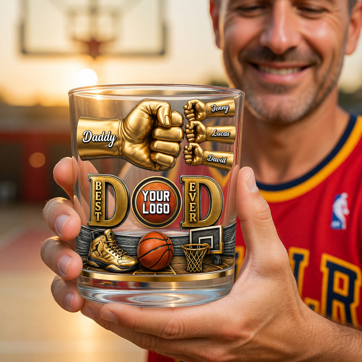 Sport Lover Dad 11oz Round Glass - Personalized Gifts For Father's Day Glass 03NAQN010626-Homacus