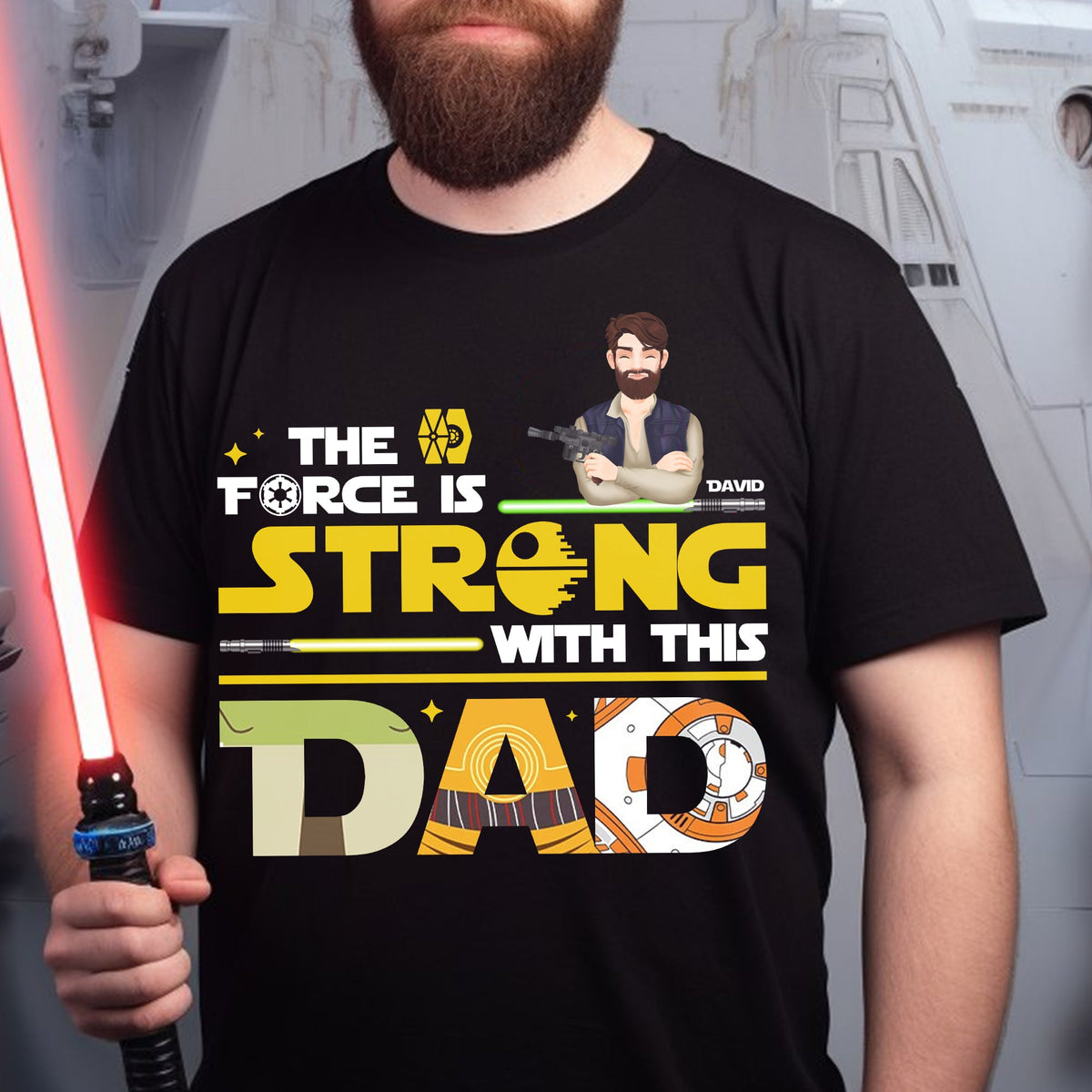 The Force Is Strong Shirt Personalized Gifts For Dad 022xqtn190325hg-Homacus