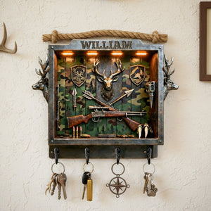 Deer Hunting Wood Key Hanger – Personalized Gifts For Hunters 02tgmg231225-Homacus