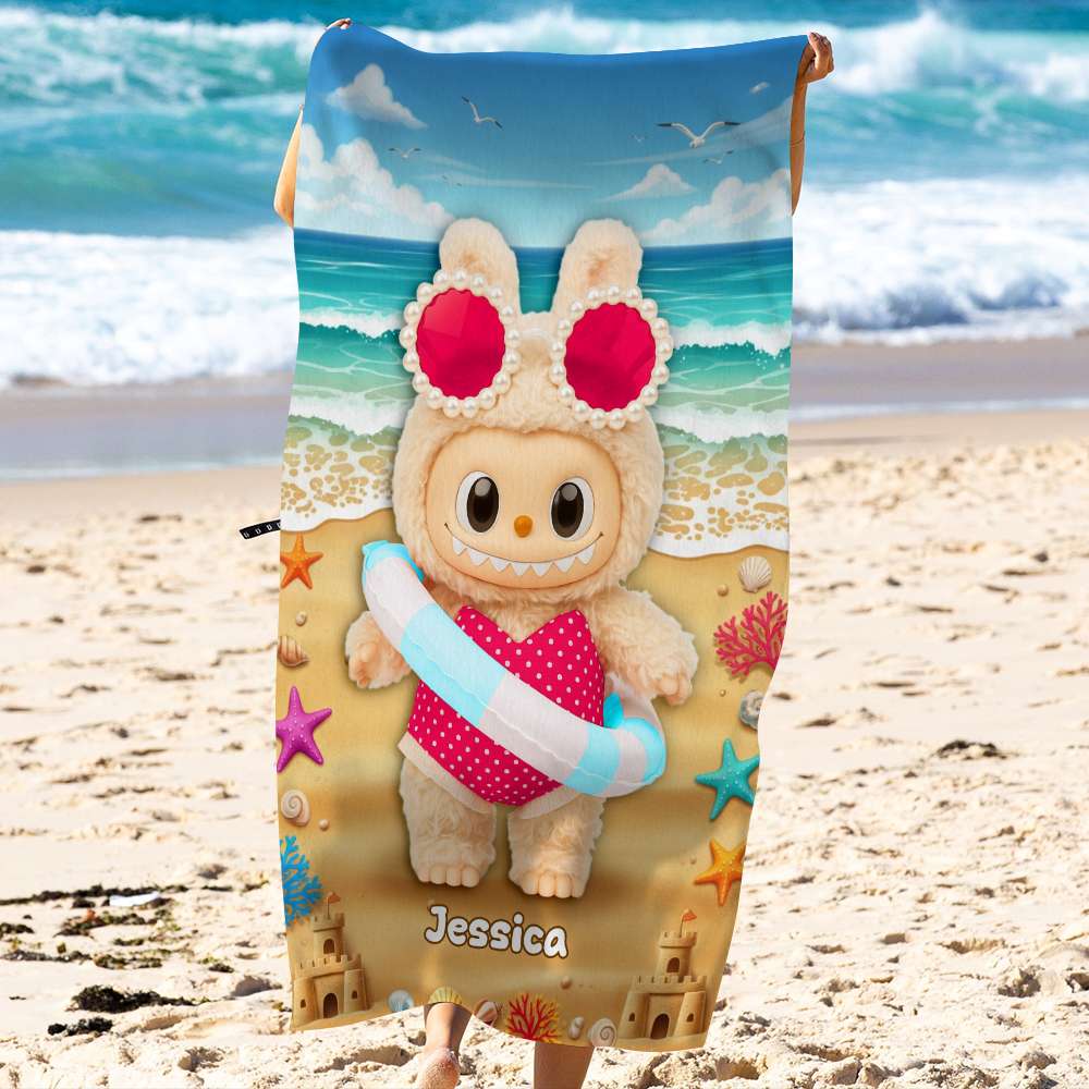 Cute Bunny Beach Towel Personalized Gifts for Fans 02NALU090825-Homacus