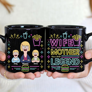Personalized Gifts For Mom Black Mug, Legend Wife Mom 04TGLU070325HG-Homacus