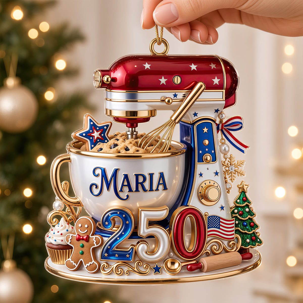 USA 250th Anniversary Stand Mixer Christmas Ornament - Personalized Gifts For Bakers 03pgdt310826-Homacus