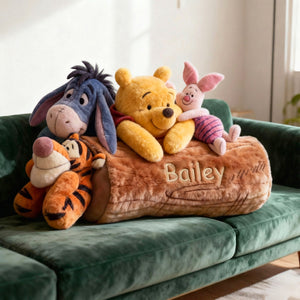 Peeking In Wood Log Shaped Pillow - Personalized Gifts For Cuteness Lovers 04QHMG041225-Homacus