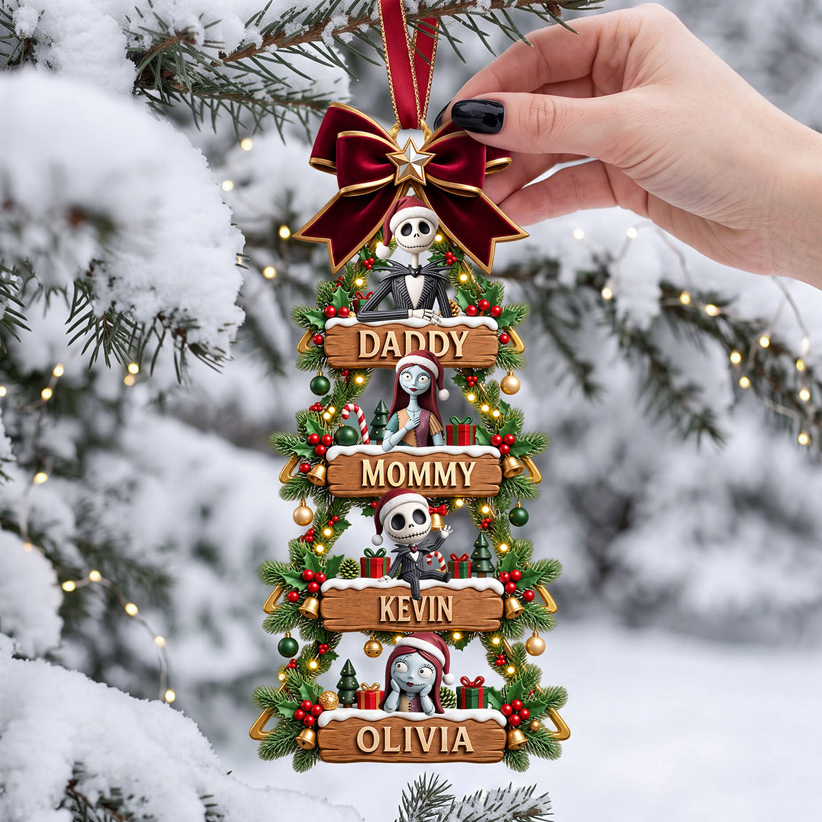 Spooky Family Christmas Ornament - Personalized Gifts For Family 02PATA230926-Homacus