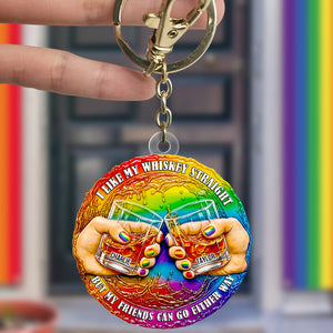 Whiskey Friend Support Keychain Personalized Gifts For LGBT Friends 01QHDT280525-Homacus