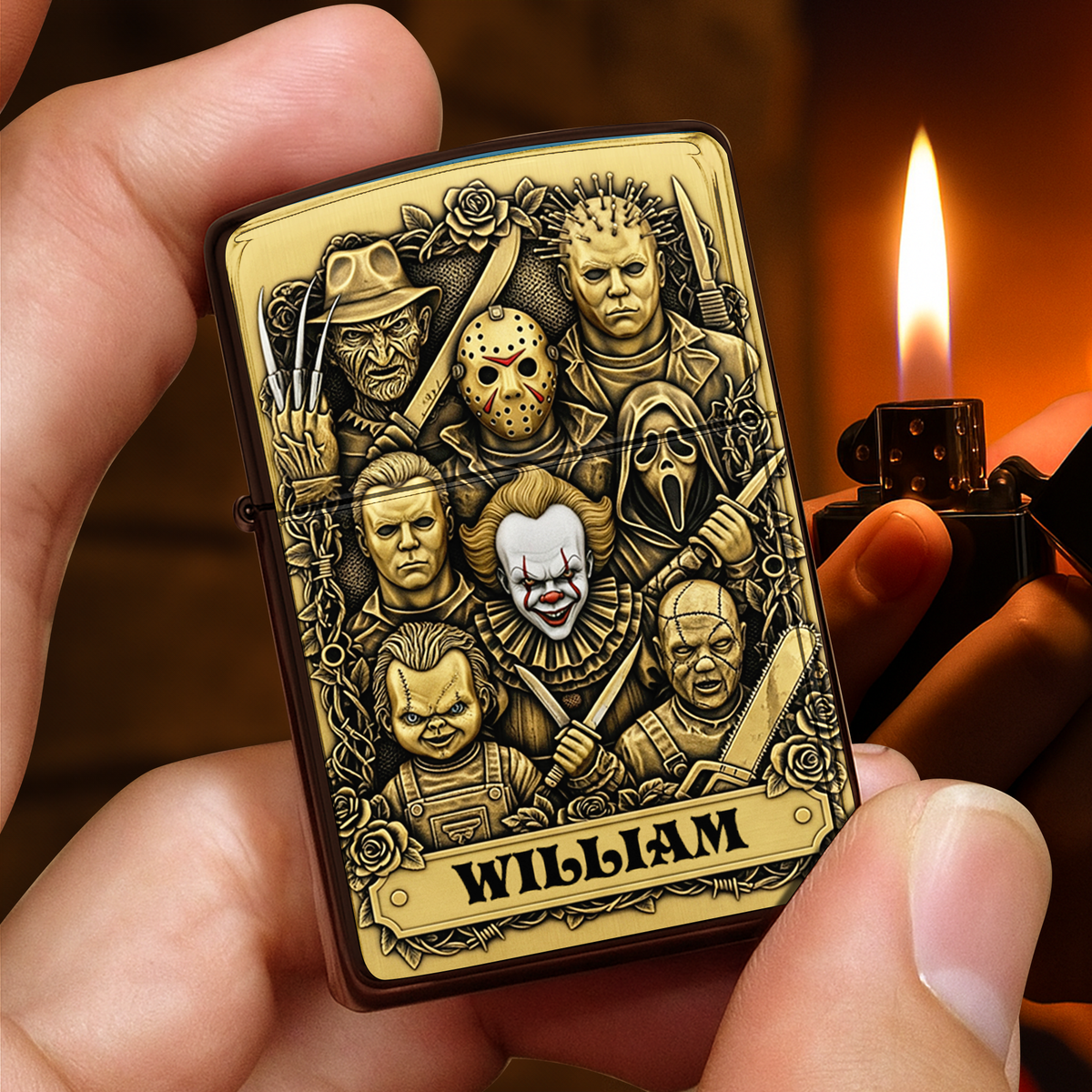 Horror Collage Lighter - Personalized Halloween Gifts-Homacus