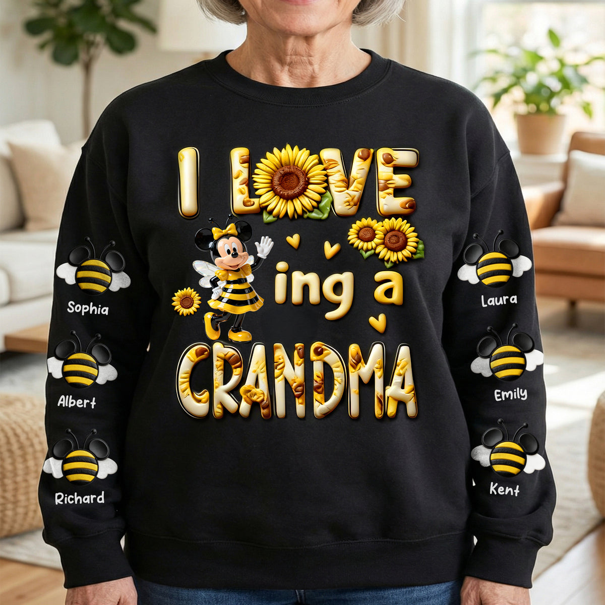 Sunflower Garden Bee 3D Sweatshirt - Personalized Gifts For Mom 04toqn250226-Homacus