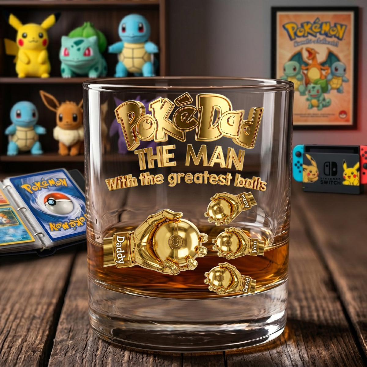 Pocket Monster Dad Fist Bump Glass- Personalized Gifts For Dads 03OHLU210526-Homacus