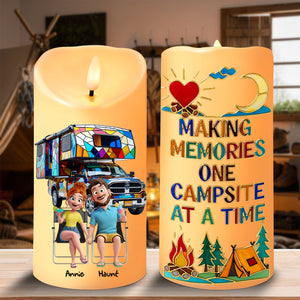 Camping Couple On Wheels LED Candle - Personalized Gifts For Couple 08TGLU220725-Homacus