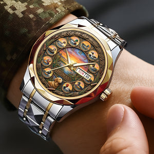 Waterfowl Duck Hunting Steel Men's Watch - Personalized Gift For Hunters 06HULU200126-Homacus