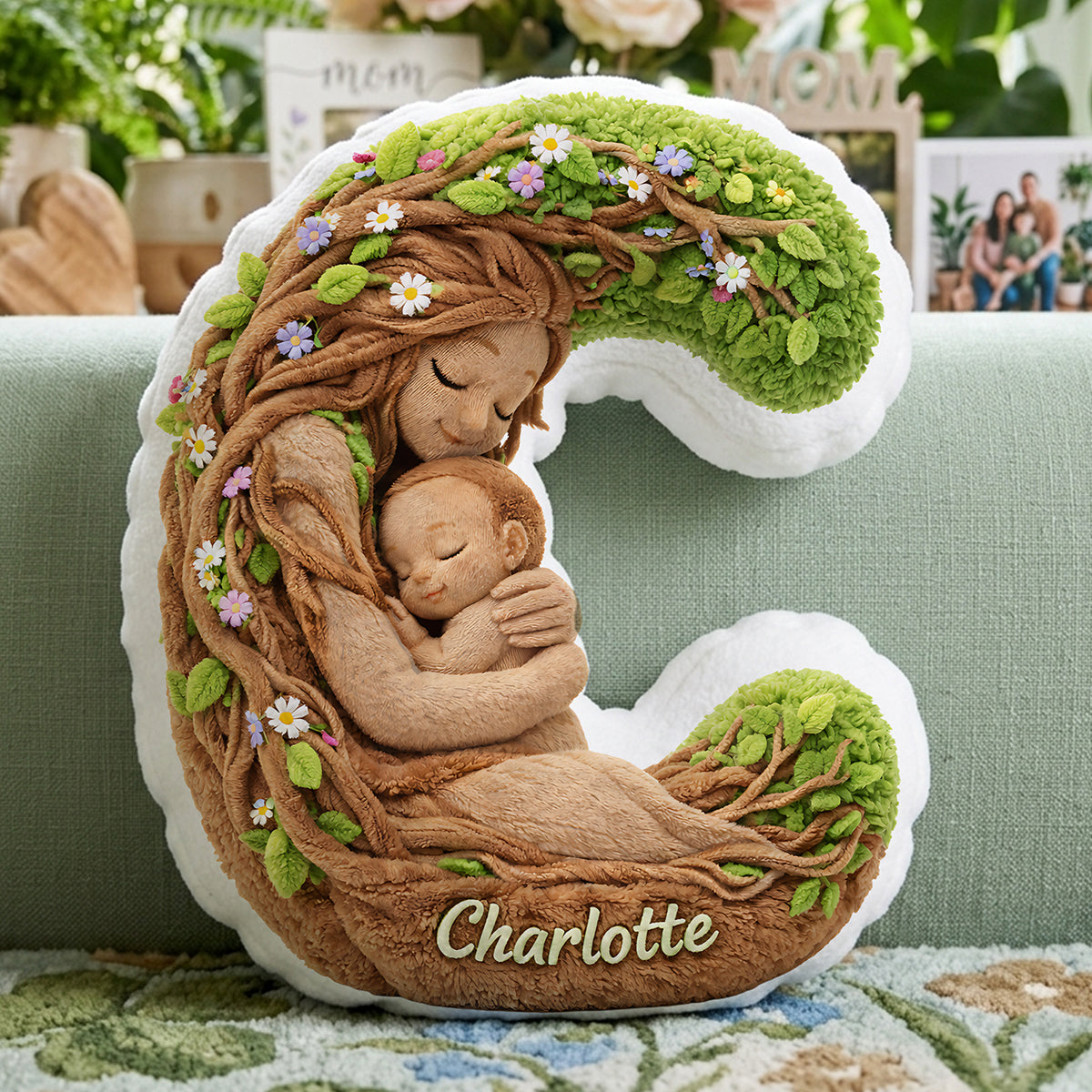 Forest Mom Alphabet Custom Shaped Pillow - Personalized Gifts For Mother 01huta221225-Homacus