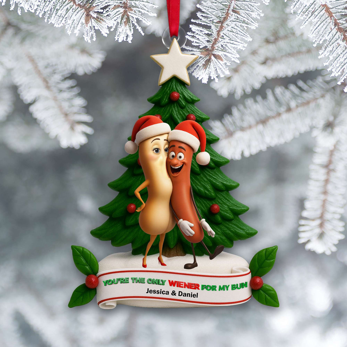 Cute Food Duo Ornament - Personalized Christmas Gifts For Couple 03OHLU040925-Homacus