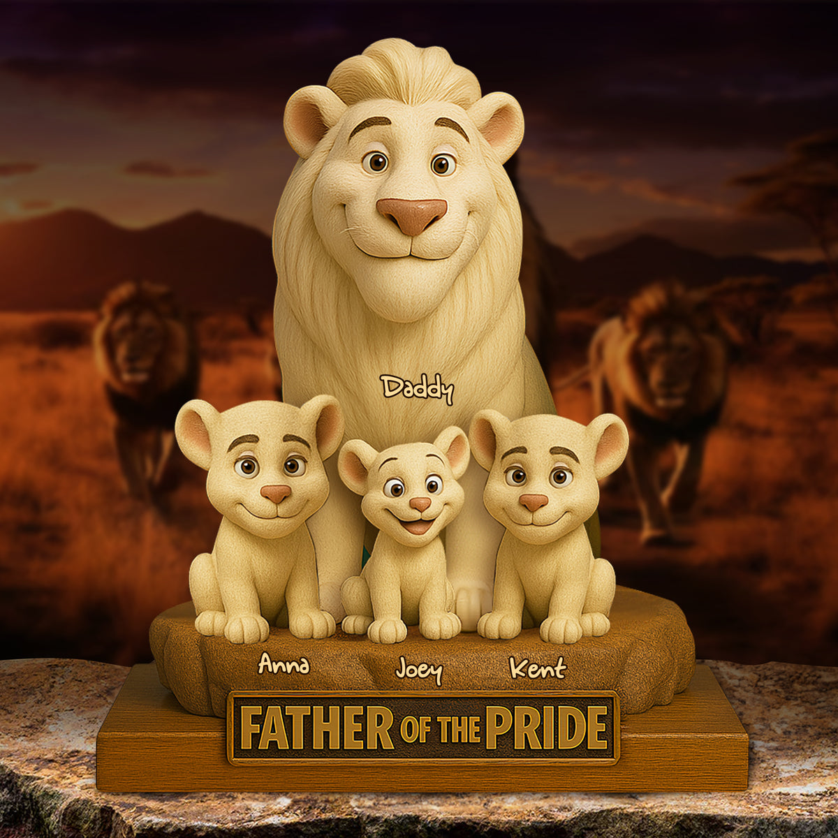 Lion Dad Of The Pride Acrylic Plaque - Personalized Gift For Father 04XQLU150425-Homacus