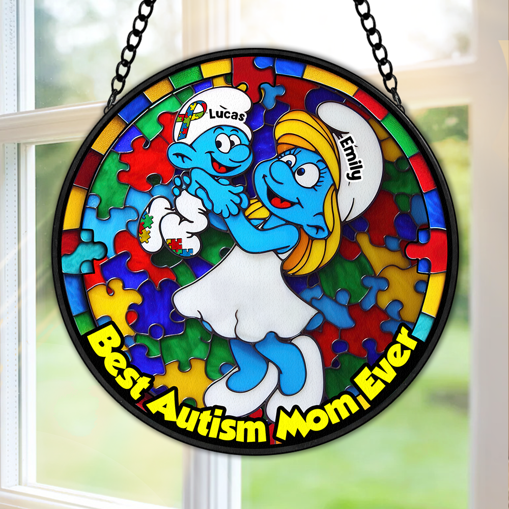 Personalized Gifts For Autism Mom Stained Glass, Blue Character 01tgpu210225-Homacus