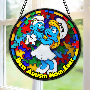 Personalized Gifts For Autism Mom Stained Glass, Blue Character 01tgpu210225-Homacus