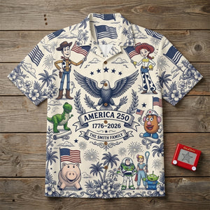 Patriotic Friends Toile De Jouy Hawaiian Shirt – USA 250 Celebration 01patn180626-Homacus