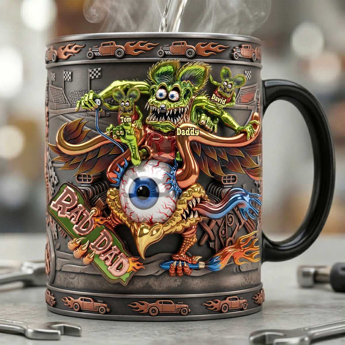 Hot Rod Rad Dad Magic Mug - Personalized Gifts For Dads 04qhlu180526-Homacus