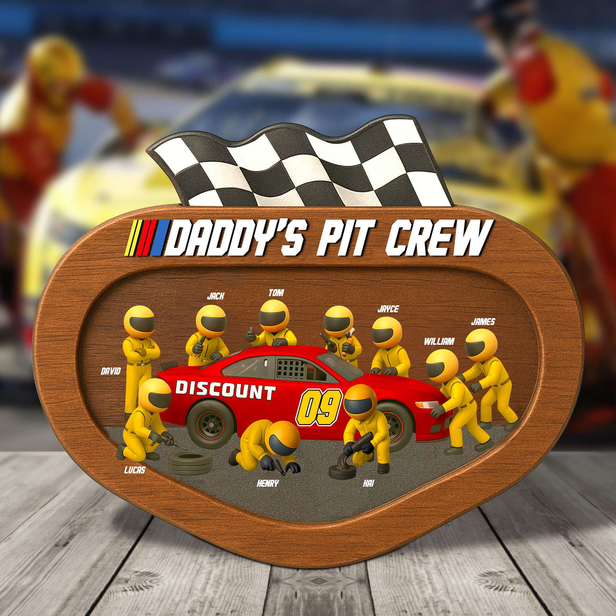 Dad’s Racing Pit Team Acrylic Plaque - Personalized Gifts For Father 03OHTN060525-Homacus