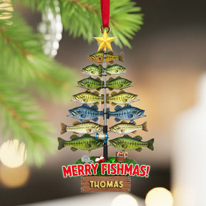 Fisherman's Fish Tree Ornament - Personalized Gifts For Fishing Lovers 03HULU111025-Homacus