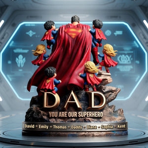 Power Dad And Kids Acrylic Plaque - Personalized Father's Day Gifts 03OHQN160526-Homacus