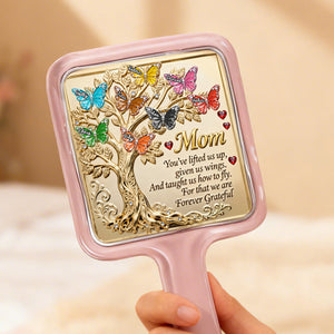 Butterfly Family Tree Handheld Mirror - Personalized Gifts For Mom 02namg120226-Homacus