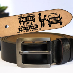 Personalized Gifts For Husband Leather Belt With Secret Message 04OHMH110624 Off Road Couple-Homacus