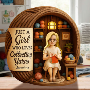 Collecting Yarn Girl Acrylic Plaque - Personalized Gifts For Knitting Lovers 06TOLU190725-Homacus