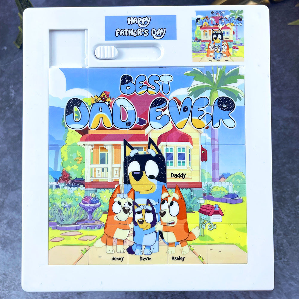 Best Dad Ever Sliding Puzzle - Personalized Gifts For Dad 042qhti040425-Homacus