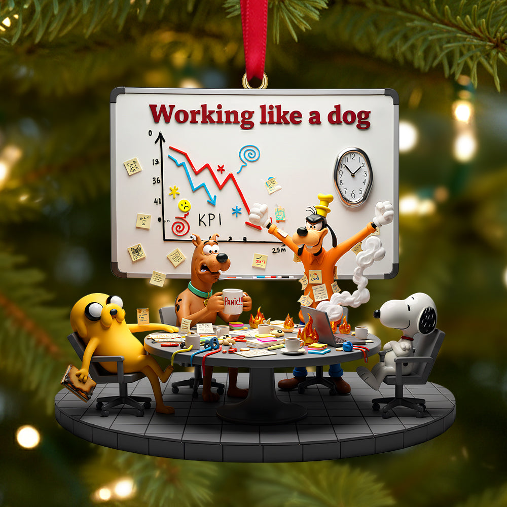 Working Like A Dog Christmas Ornament Personalized Funny Gifts For Coworkers 03patn171125-Homacus
