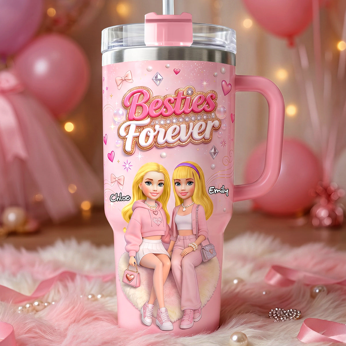 Besties Forever 40oz Tumbler - Personalized Gifts For Besties 05pgdh120626-Homacus