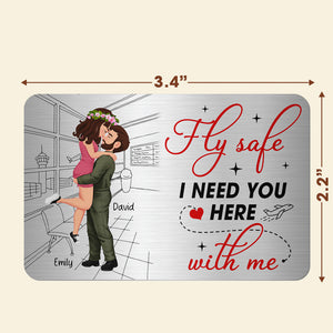 Personalized Gifts For Couple Pilot Wallet Card Fly Safe 04KAQN040225PA-Homacus