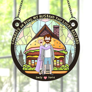 Personalized Gifts For Couple Suncatcher Ornament, Congrats On Being My Husband 01tgqn130225hg-Homacus