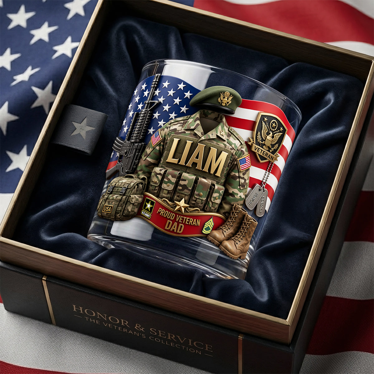 Honor the Sacrifice Drinking Glass - Personalized Gifts For Veteran Dads 04tyta260526-Homacus