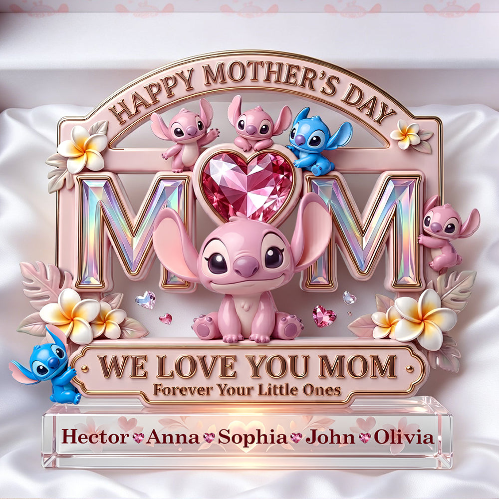 Pink Heart Mom Acrylic Plaque, Personalized Gifts For Mom 03TODT260326-Homacus