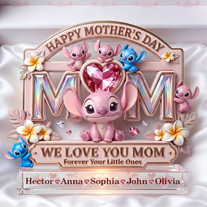 Pink Heart Mom Acrylic Plaque, Personalized Gifts For Mom 03TODT260326-Homacus