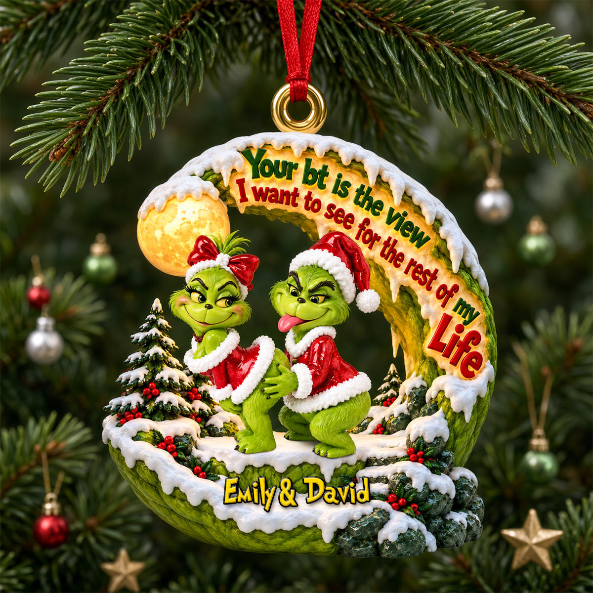 Funny Couple Ornament - Personalized Gifts For Couple Christmas Ornament 07OHDH211026-Homacus
