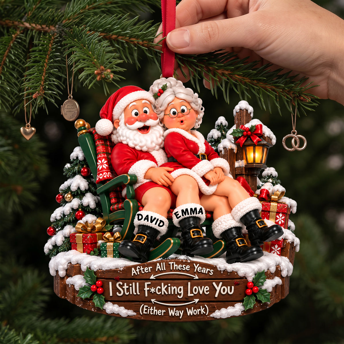 Old Couple, Same Naughty Love Ornament - Personalized Christmas Gifts For Couple 07nalu161026-Homacus