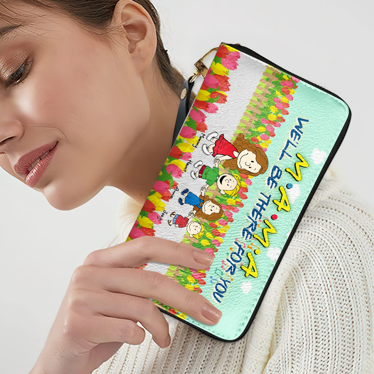 Personalized Gift For Mom Twill Faux Leather Wallet, We'll Be There For You 02XQLU070325DA-Homacus