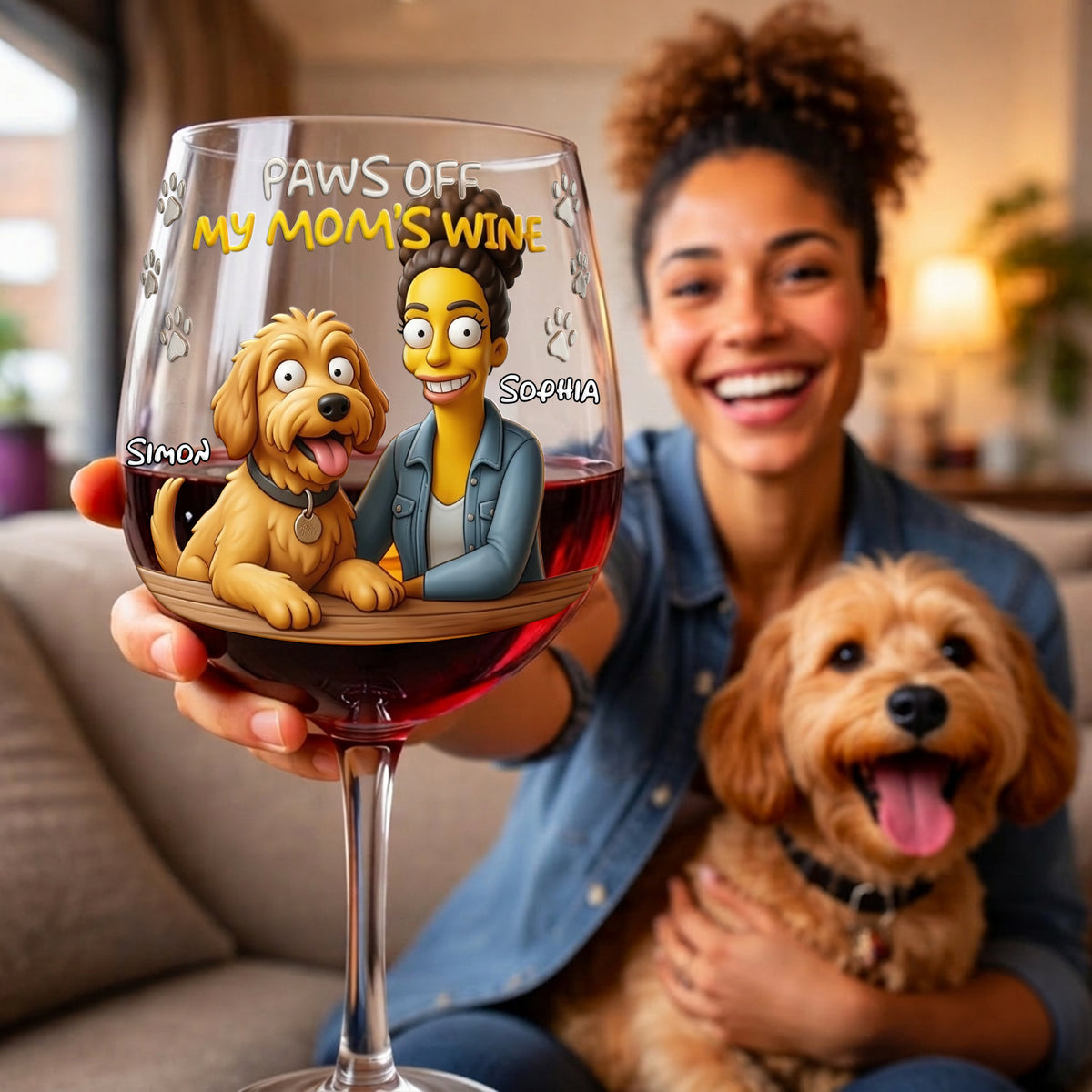 Fun Cartoon Drinking With Pet Drinking Glass - Custom Photo Gifts For Dog Moms & Cat Mom 03qhlu190326-Homacus