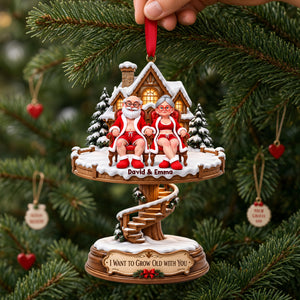 Lovely Old Couple Acrylic Ornament - Personalized Christmas Gifts For Couples 04ohlu131026-Homacus