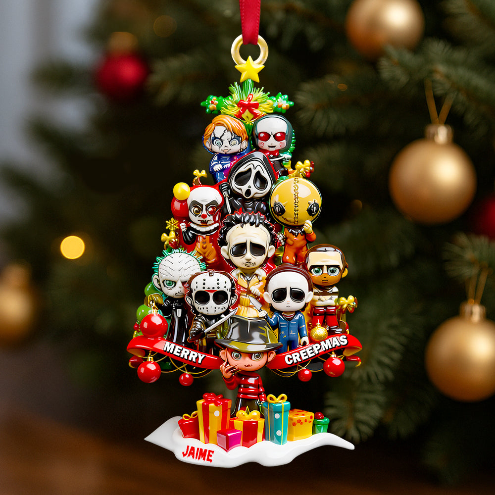 Horror Christmas Tree Ornament, Personalized Gifts For Horror Fans 02qhdt071025-Homacus