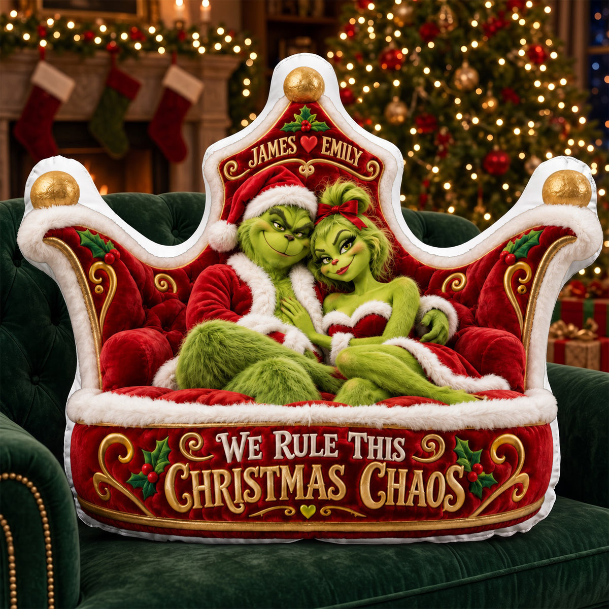 Mischievous Christmas Couple Pillow - Personalized Gifts For Couple 01halu091026-Homacus