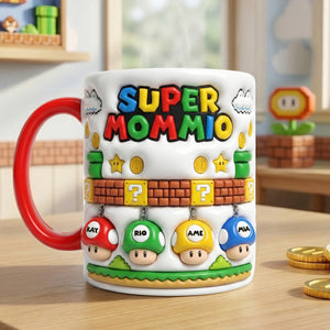 Retro Game Mom And Kids Coffee Accent Mug - Personalized Gifts For Mother's Day Coffee Mug 03NALU020426-Homacus
