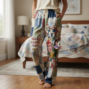 Cozy Patchwork Pajama Pants - Gift For Sewing Lovers 05PALU051225-Homacus